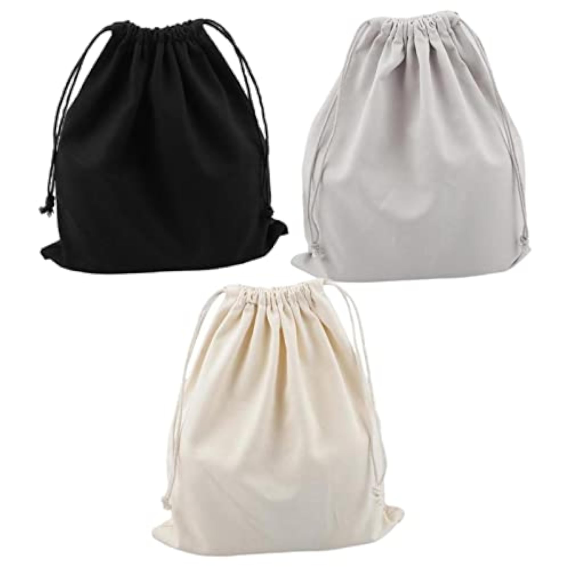 3X Canvas Drawstring Storage Bag for Shoes and Laundry